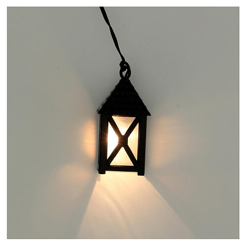 Lantern with low-voltage white light h 5 cm for DIY Nativity Scene with 10 cm characters 2