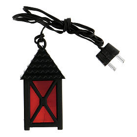 Lanterna de luz vermelha em miniatura 5 cm baixa voltagem para presépio com figuras altura média 10 cm