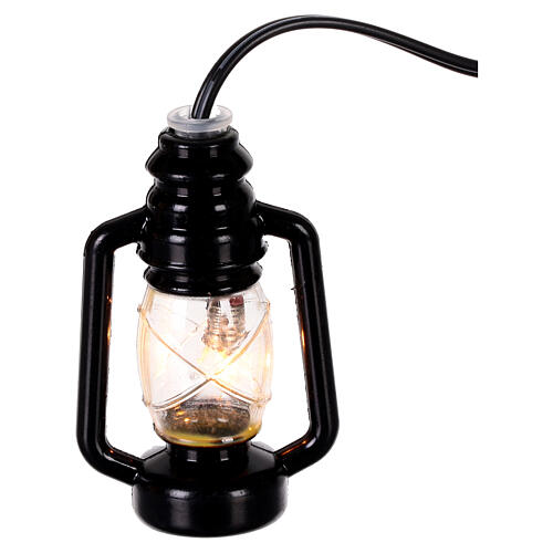 Lanterna de luz branca em miniatura estilo antigo 4 cm 3,5 V para presépio com figuras altura média 8-10 cm 1