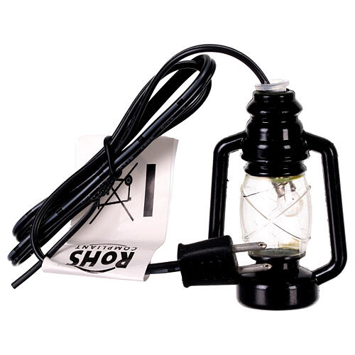 Lanterna de luz branca em miniatura estilo antigo 4 cm 3,5 V para presépio com figuras altura média 8-10 cm 3