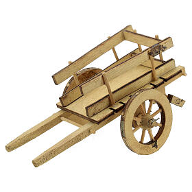 Wagen für 10 cm Krippen helles Holz mit Griffen 5x15x5 cm