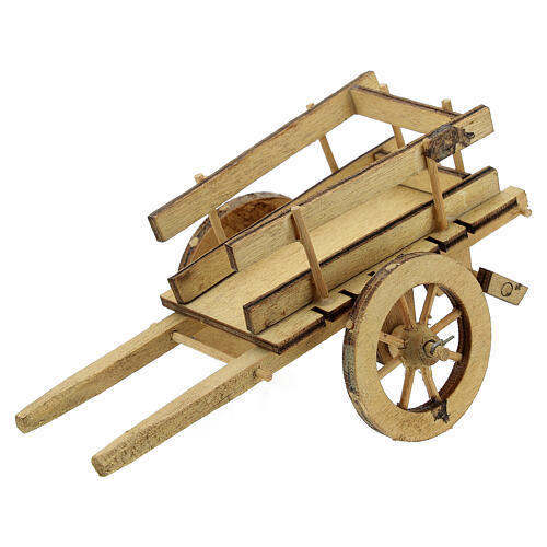 Wooden pull cart 10 cm light wood 5x15x5 cm 2