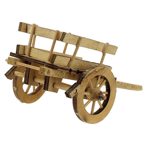 Wooden pull cart 10 cm light wood 5x15x5 cm 4