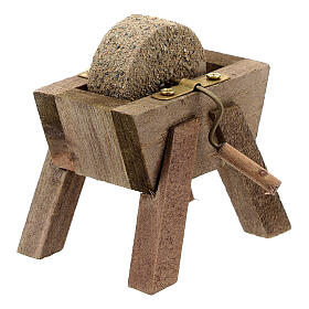 Grinder's wood grindstone with metal details for Nativity Scene with 12 cm figurines