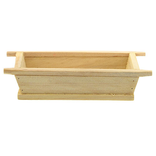Caixa de pão miniatura madeira clara para presépio com figuras altura média 12 cm, medidas: 5,5x12x3 cm 1