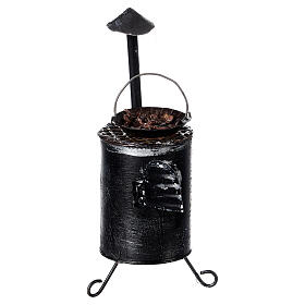 Metal stove with chestnuts for Nativity Scene of 12 cm
