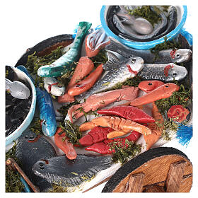 Fisch-Verkaufskaren, geeignet für eine 12 cm Krippe, kunsthandwerklich gefertigt