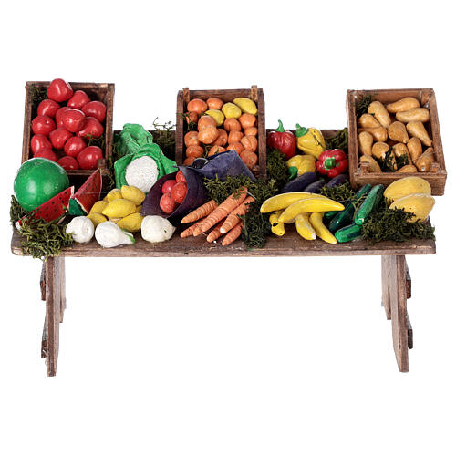 Fruit market stall large 15 cm nativity 1