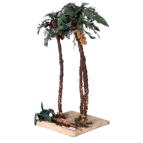 Triple palm tree with oasis for Nativity Scene h 30 cm 3
