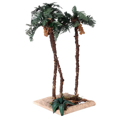 Triple palm tree with oasis for Nativity Scene h 30 cm 4