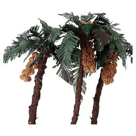 Palmier triple avec oasis crèche h 30 cm
