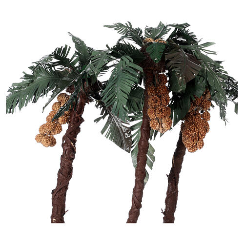 Palmier triple avec oasis crèche h 30 cm 2