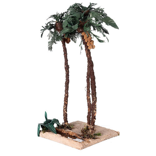 Palmier triple avec oasis crèche h 30 cm 3