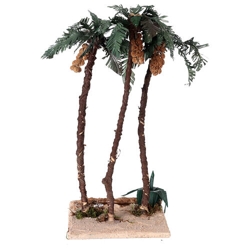 Palmier triple avec oasis crèche h 30 cm 5