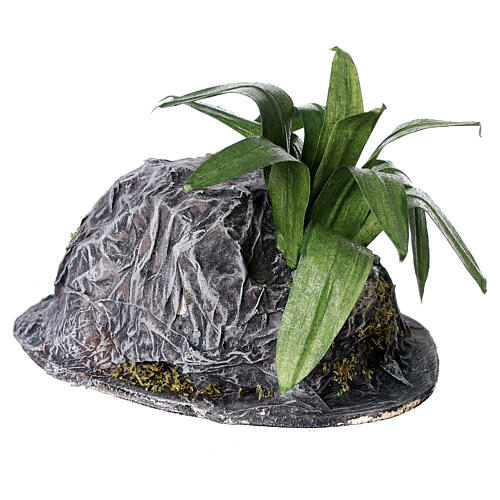 Agave plant with rock for Neapolitan Nativity Scene with 8-10 cm characters, real height 10 cm 2