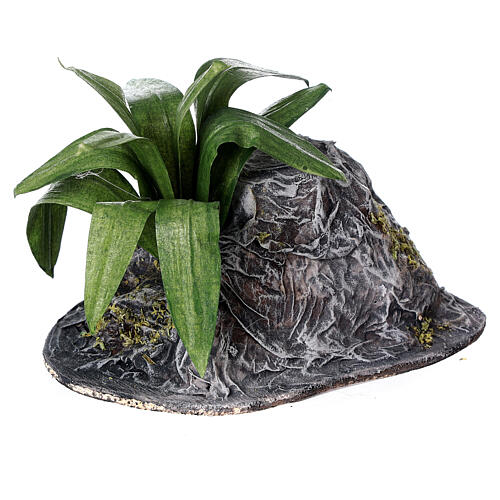 Agave plant with rock for Neapolitan Nativity Scene with 8-10 cm characters, real height 10 cm 3