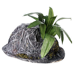 Planta de agave com rocha miniatura plástico para presépio napolitano com figuras altura média 6-8 cm; altura real: 8-10 cm