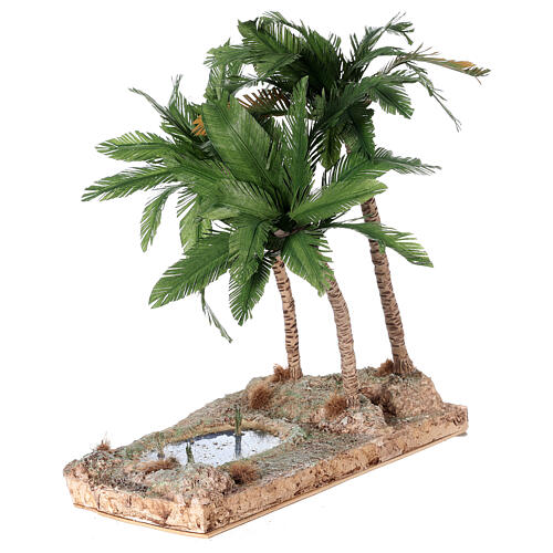 Palma triple con oasis para belén napolitano de 8-10 cm altura real 38 cm 3