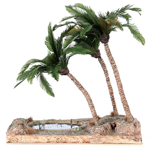 Palm trees with oasis for 8-10 cm Neapolitan nativity real height 38 cm 5