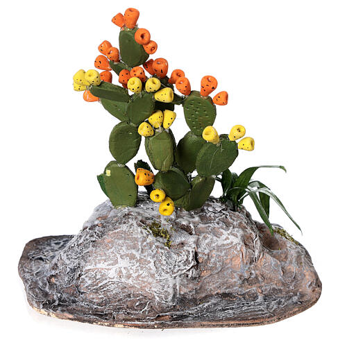 Cactus sur rocher 15x15 cm pour crèche napolitaine de 6-8 cm 4