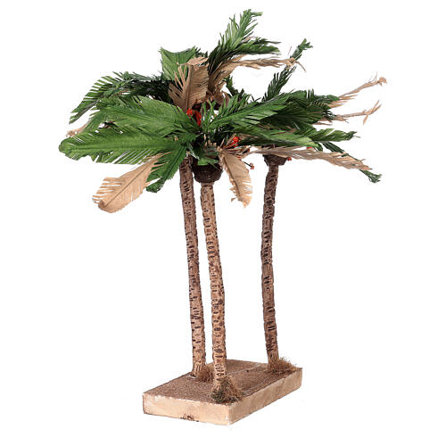 Palmier triple pour crèche napolitaine de 8-10 cm hauteur réelle 35 cm 3