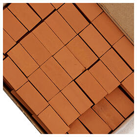 Ladrillos cuadrados 100 piezas belén terracota 3,5x2 cm
