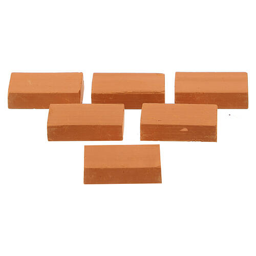 Square bricks 100 PCS terracotta nativity scene 3.5x2 cm 1