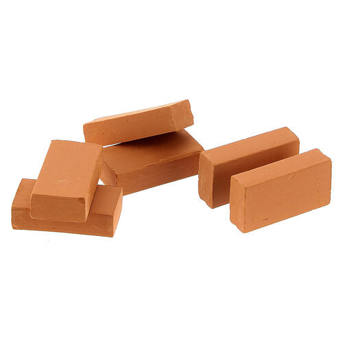 Square bricks 100 PCS terracotta nativity scene 3.5x2 cm 3