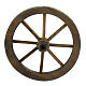 Dark wood wheel for Nativity Scene with characters of 12 cm, 7 cm diameter s1