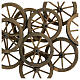 Dark wood wheel for Nativity Scene with characters of 12 cm, 7 cm diameter s2