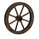 Dark wood wheel for Nativity Scene with characters of 12 cm, 7 cm diameter s4