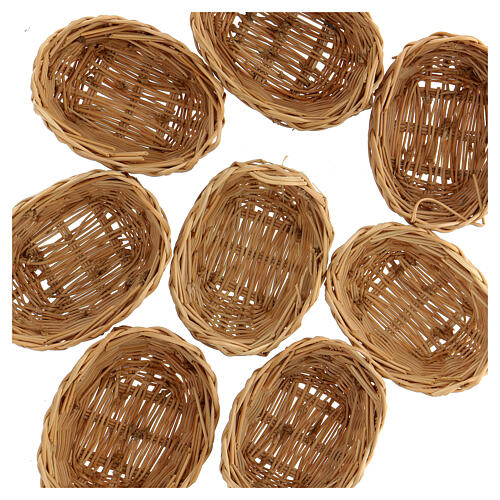 Oval wicker basket of 5x4x3 cm for DIY Nativity Scene with 16 cm characters 2