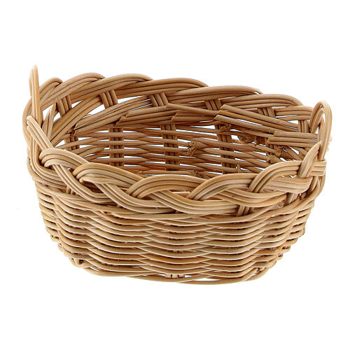 Oval wicker basket of 5x4x3 cm for DIY Nativity Scene with 16 cm characters 4