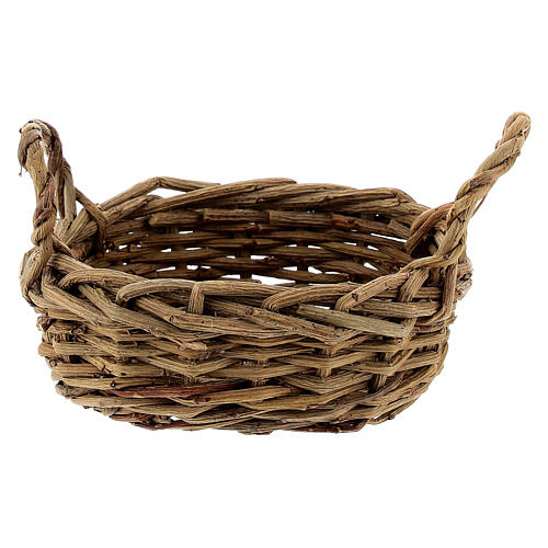Oval wicker basket with handles, 10x7x4 cm, DIY Nativity Scene with 20 cm characters 1