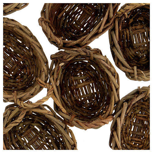 Miniature wicker oval basket, for 20 cm nativity 10x7x4 cm 2