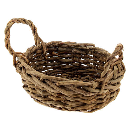 Miniature wicker oval basket, for 20 cm nativity 10x7x4 cm 4