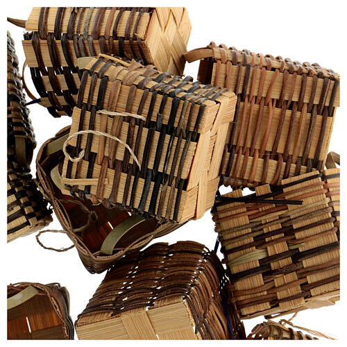 Wicker basket with handles for 16 cm nativity 5x5x6 cm 2