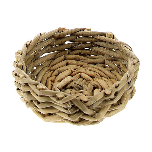 Round wicker basket of 3.5 cm for DIY Nativity Scene with 12 cm characters 1