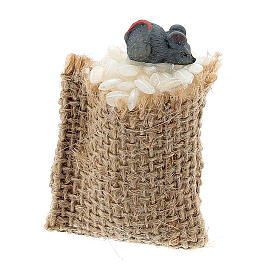 Bag of cereals with a mouse for Nativity Scene of 10 cm