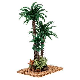Grupo de palmeiras em miniatura PVC para presépio 13x5x7 cm