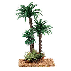 Triple palm tree for nativity scene 12 cm