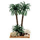 Double palm statue with bush for 10 cm nativity scene s1