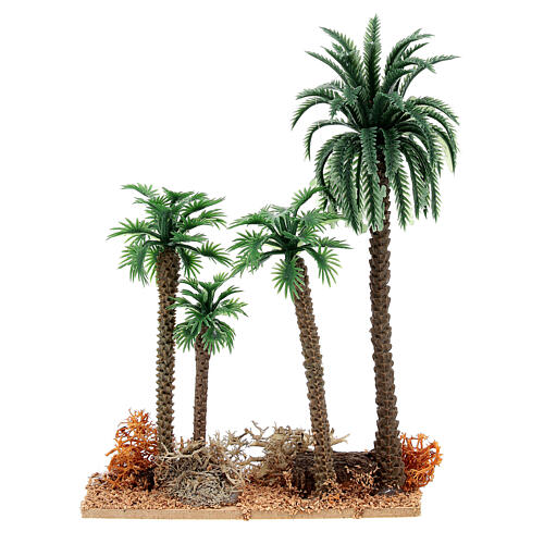 Palmengruppe aus PVC auf Korkbasis – für Krippen mit einer 10–12 cm Figuren-Serie 1