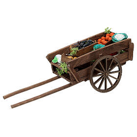 Handcrafted fruit cart for 12 cm nativity scene
