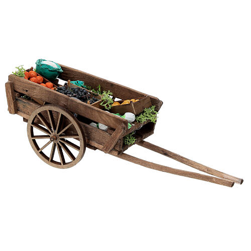 Handcrafted fruit cart for 12 cm nativity scene 2