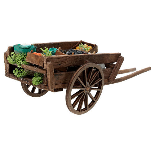 Handcrafted fruit cart for 12 cm nativity scene 4