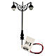 Streetlight with double light 3x8 cm, 3V, for Nativity Scene with 4-6 cm characters s2
