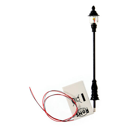 Metallic lamppost 9 cm with 3V light for Nativity Scene with 4 cm characters 2