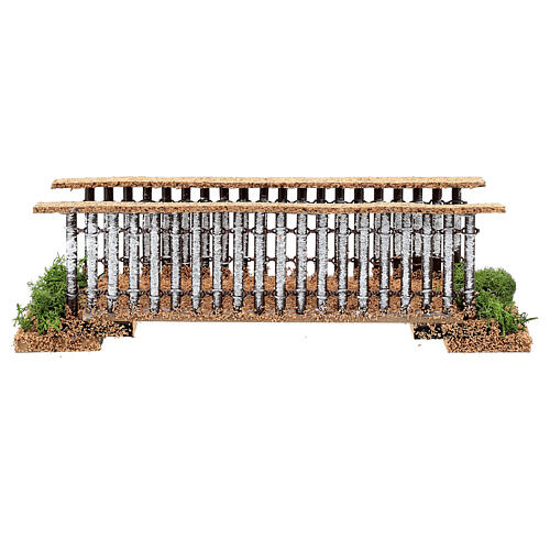 Pont bois liège 24 cm pour crèche 10 cm 1