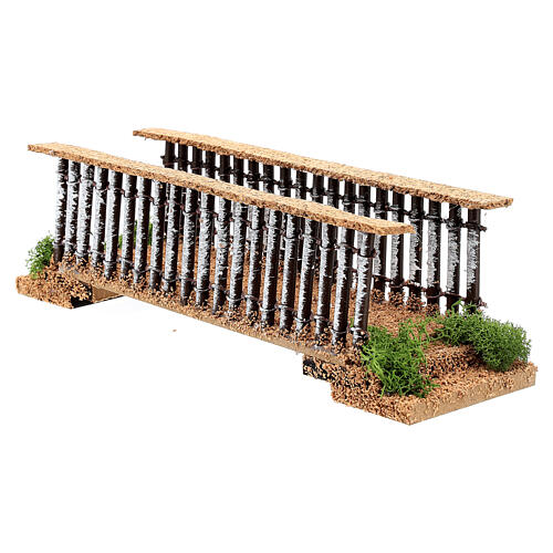 Pont bois liège 24 cm pour crèche 10 cm 2